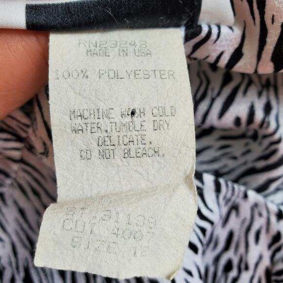 Christina Grant 80s Retro Pencil Dress M White Black Chic Career Statement - Picture 6 of 9